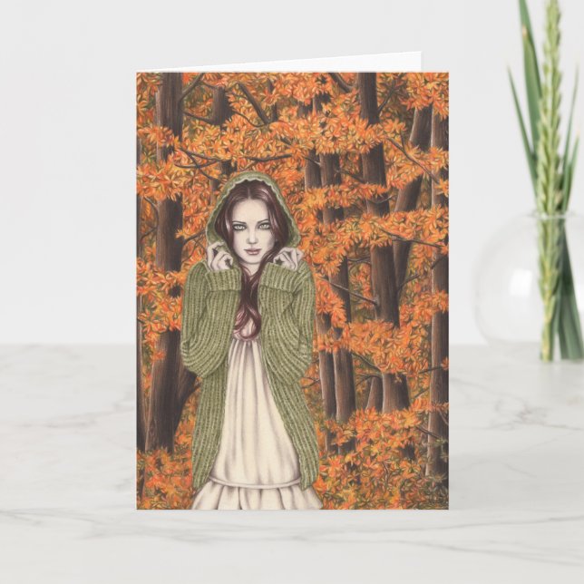 Carte de voeux de promenade d'automne (Devant)