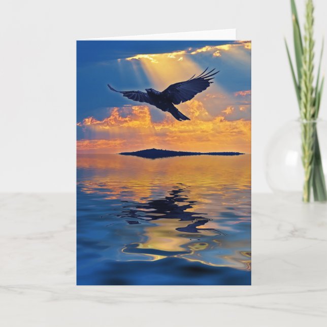 Carte de voeux de Raven & Sunset Birdlover (Devant)