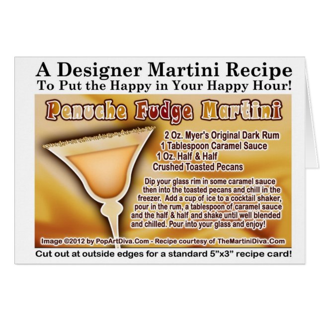 Carte de vœux de recette de Martini au Fudge Penuc (Devant horizontal)