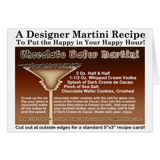 Carte de vœux de recette de martini gaufrette au c (Devant horizontal)