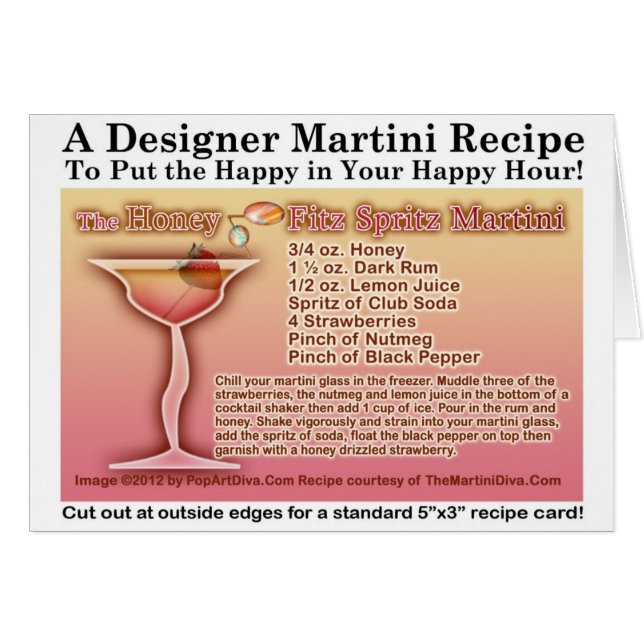 Carte de vœux de recette de Martini Spritz Honey F (Devant horizontal)