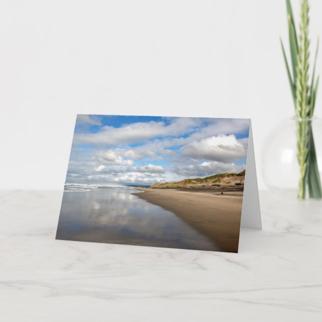 Carte de vœux de réflexions de plage du Pacifique (Devant)