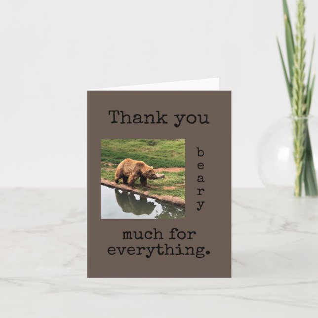 Carte de voeux de remerciement de Beary (Devant)