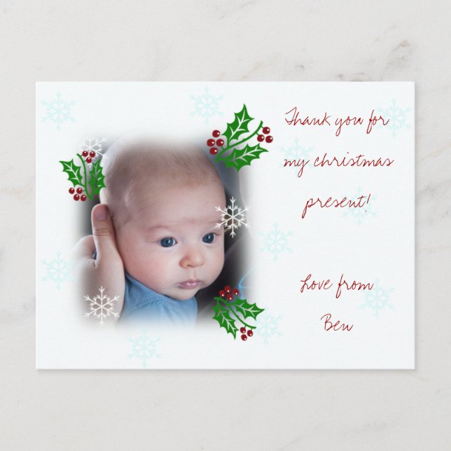 Carte de vœux de remerciement Noël (Devant)