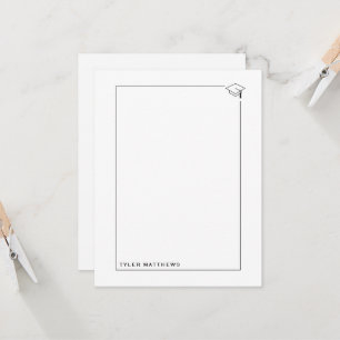 Carte de vœux de remise de diplômes noir et blanc