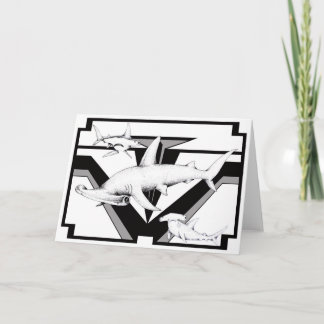 Carte de voeux de requin de poisson-marteau