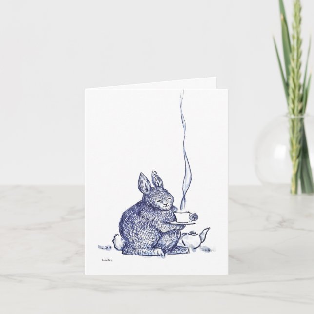 Carte de vœux de rétablissement Blue Bunny (Devant)