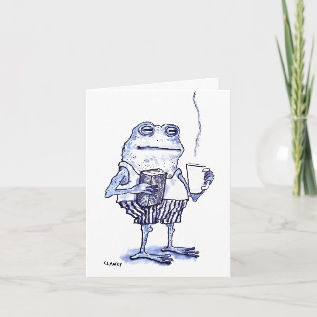 Carte de vœux de rétablissement Blue Frog (Devant)