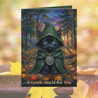 Carte de vœux de rétablissement Cosy Gothic Chat N