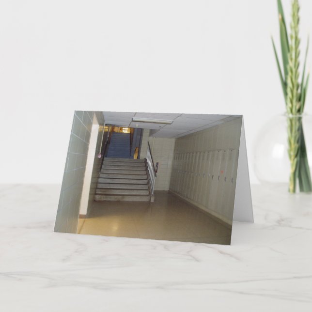 Carte de vœux de rétablissement "HIGH SCHOOL Stair (Devant)