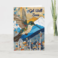 Carte de vœux de rétablissement pour colibri