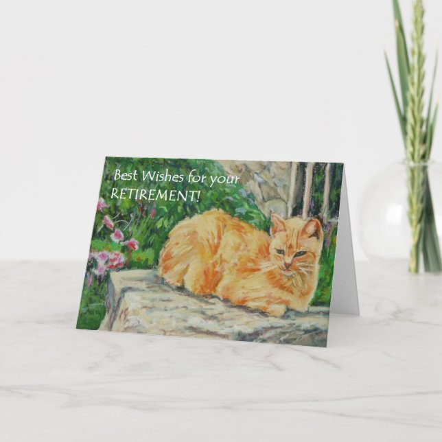 Carte de voeux de retraite, Ginger Cat (Devant)