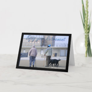 Carte de voeux de retraite photo de Blyth et homme