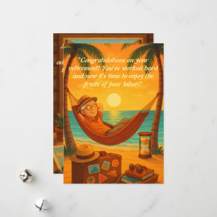 Carte de voeux de retraite Sunset Beach