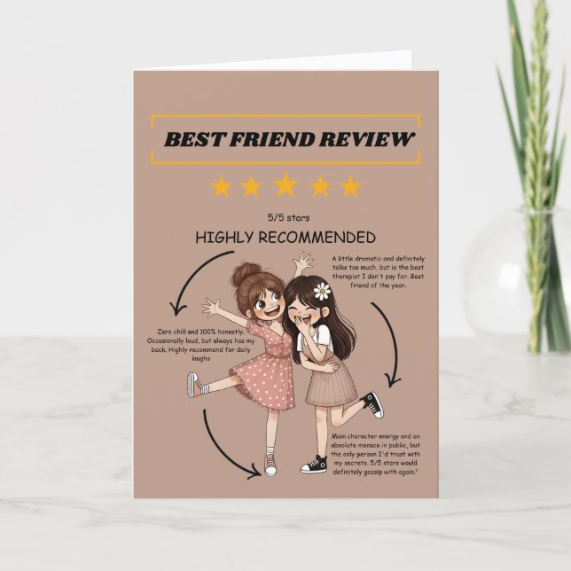 Carte de vœux de révision Meilleure Amie (Devant)