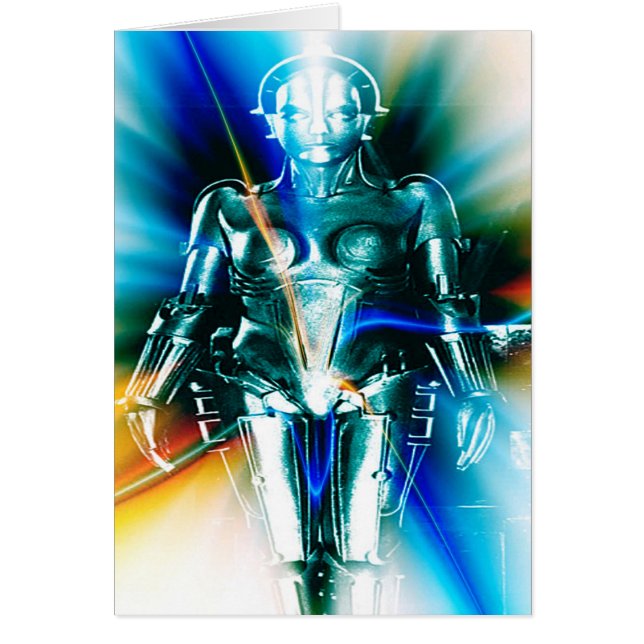 Carte de vœux de robot de lumière d'étoile (Devant)