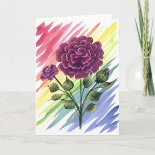 Carte de voeux de rose de magenta