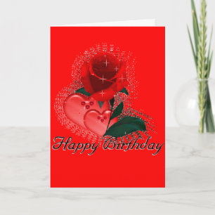 Carte de voeux de roses d'amour de joyeux