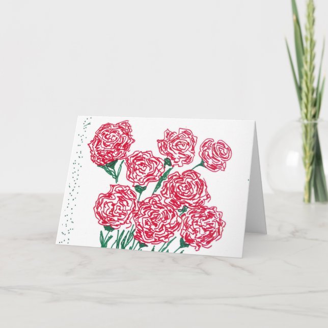Carte de voeux de roses rouges (Devant)