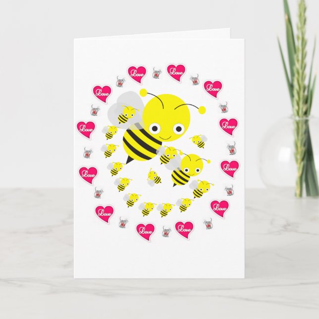 Carte de voeux de Saint Valentin Bumblebee Mice (Devant)