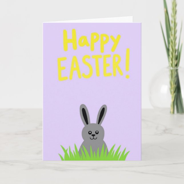 Carte de vœux de saison de Pâques Lapin de printem (Devant)