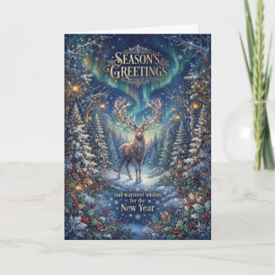 Carte de vœux de saison du renne céleste