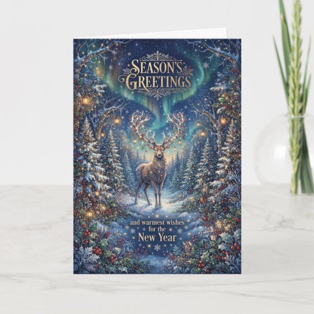 Carte de vœux de saison du renne céleste (Devant)