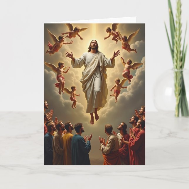 Carte de vœux de scène d'Ascension (Devant)