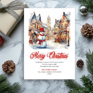 Carte de vœux de scène de Noël traditionnelle