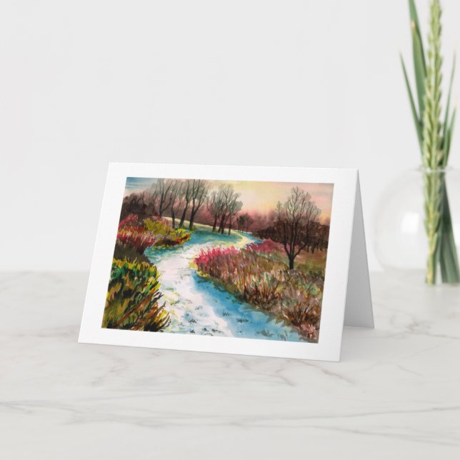 Carte de voeux de scène d'hiver (Devant)