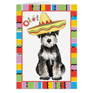Carte de voeux de Schnauzer miniature de fiesta