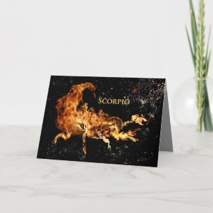 Carte de voeux de Scorpion - symboles de zodiaque