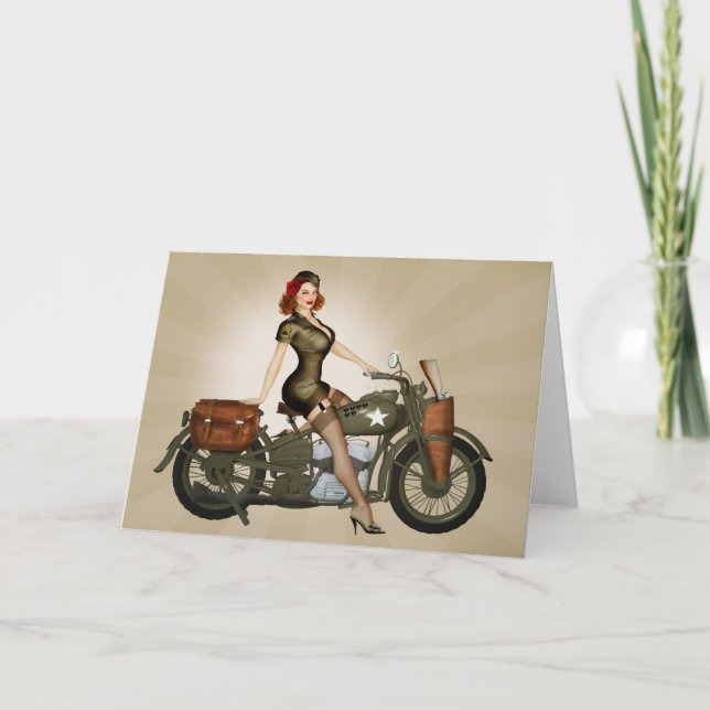 Carte de voeux de sergent Davidson Army Motorcycle (Devant)