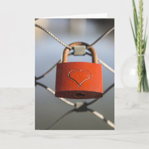 Carte de voeux de serrure d'amour