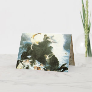 Carte de voeux de sirène vintage