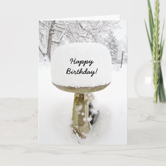 Carte de voeux de Snow Cake d'anniversaire (Devant)