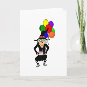 Carte de voeux de sorcière de joyeux anniversaire