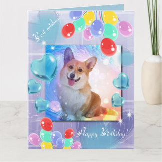 Carte de voeux de sourire de corgi de joyeux