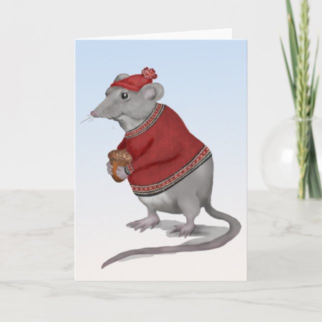 Carte de voeux de souris gracieuse (Devant)