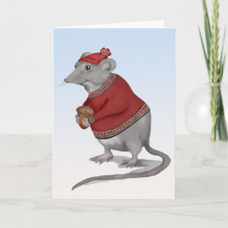 Carte de voeux de souris gracieuse