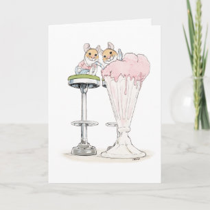 Carte de voeux de souris Milkshake
