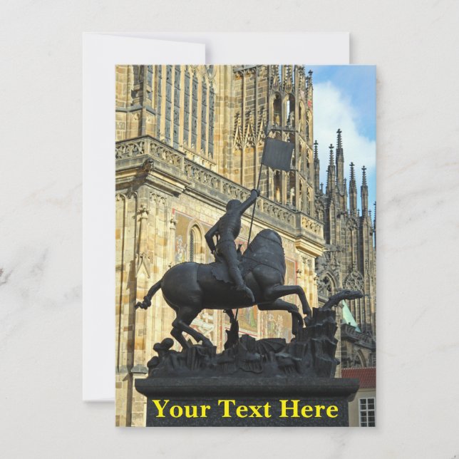 Carte de voeux de statue de Prague personnalisable (Devant)