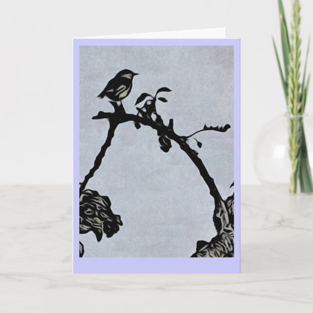 Carte de voeux de style de gravure sur bois en (Devant)