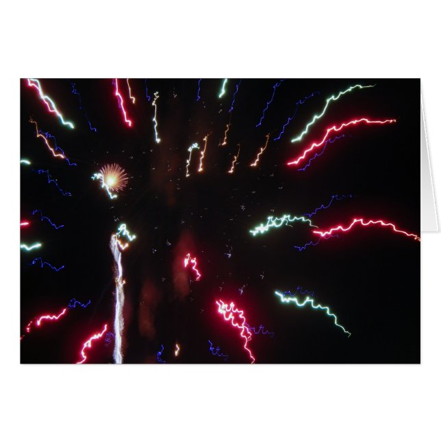 Carte de voeux de taille Fireworks (Devant horizontal)