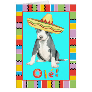 Carte de voeux de Terrier de pitbull de fiesta
