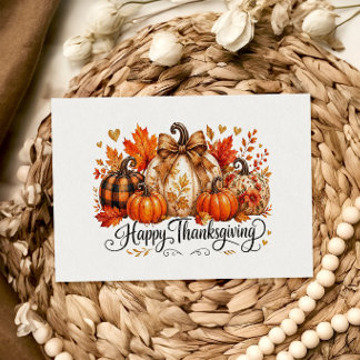 Carte de vœux de Thanksgiving à motifs de citrouil