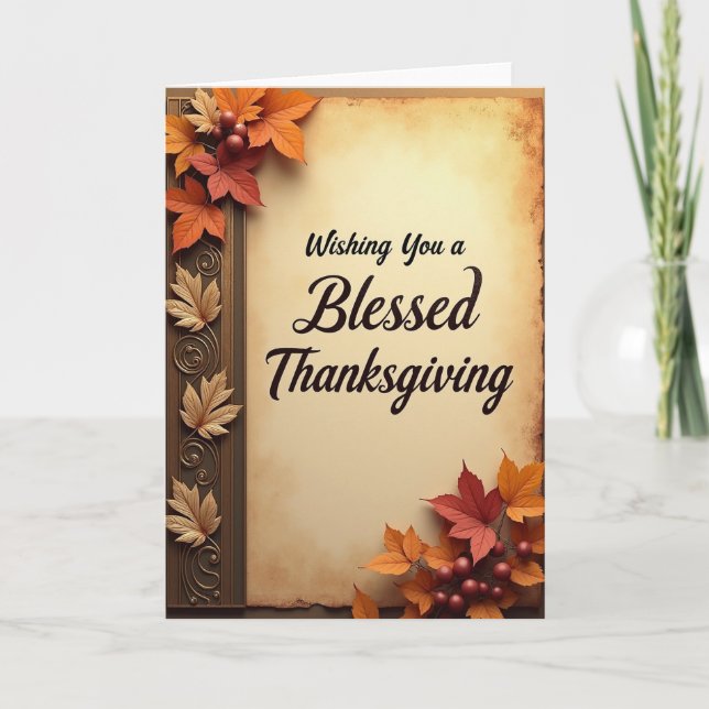 Carte de vœux de Thanksgiving bénie (Devant)
