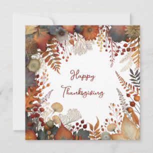 Carte de vœux de Thanksgiving botanique d'automne