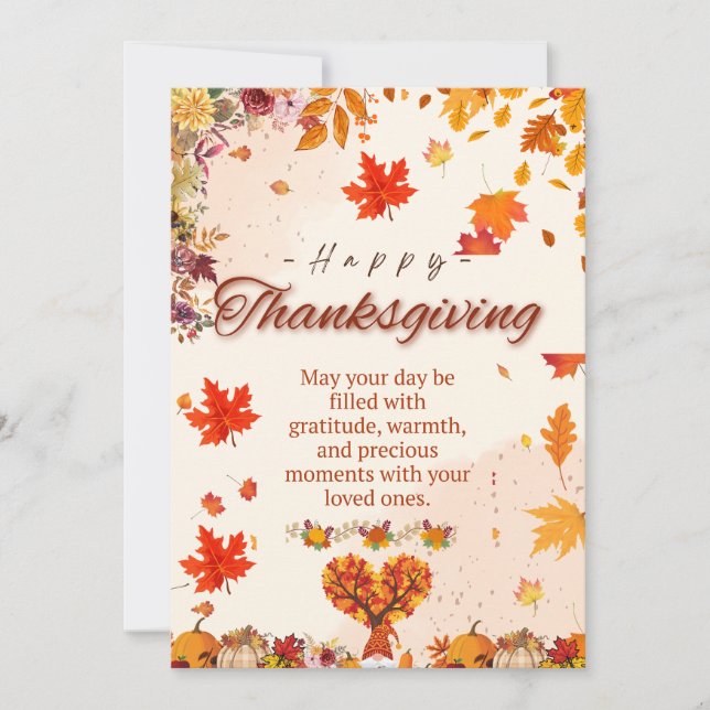 Carte de vœux de Thanksgiving d'automne (Devant)