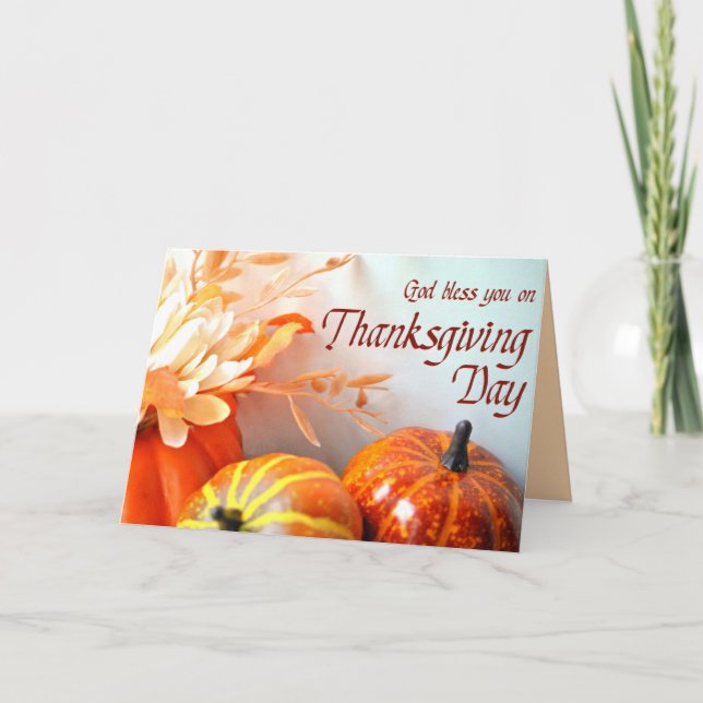 Carte de voeux de Thanksgiving de Dieu (Devant)